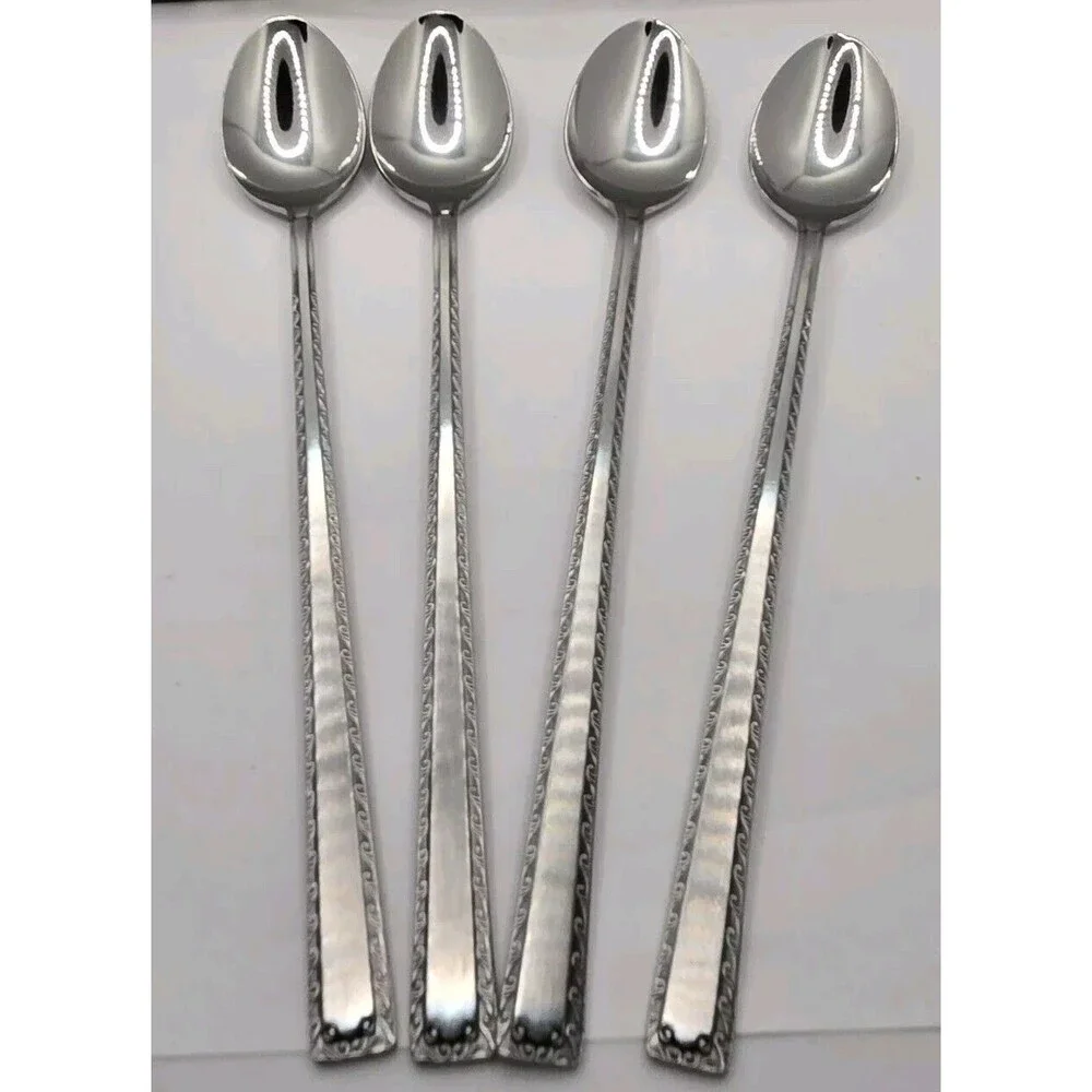 Lot of 6 Watertown Stainless Japan Ice Tea Spoons New